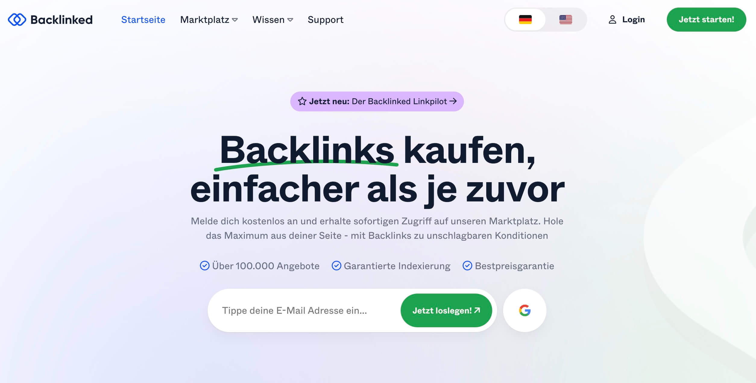 Backlinked Homepage