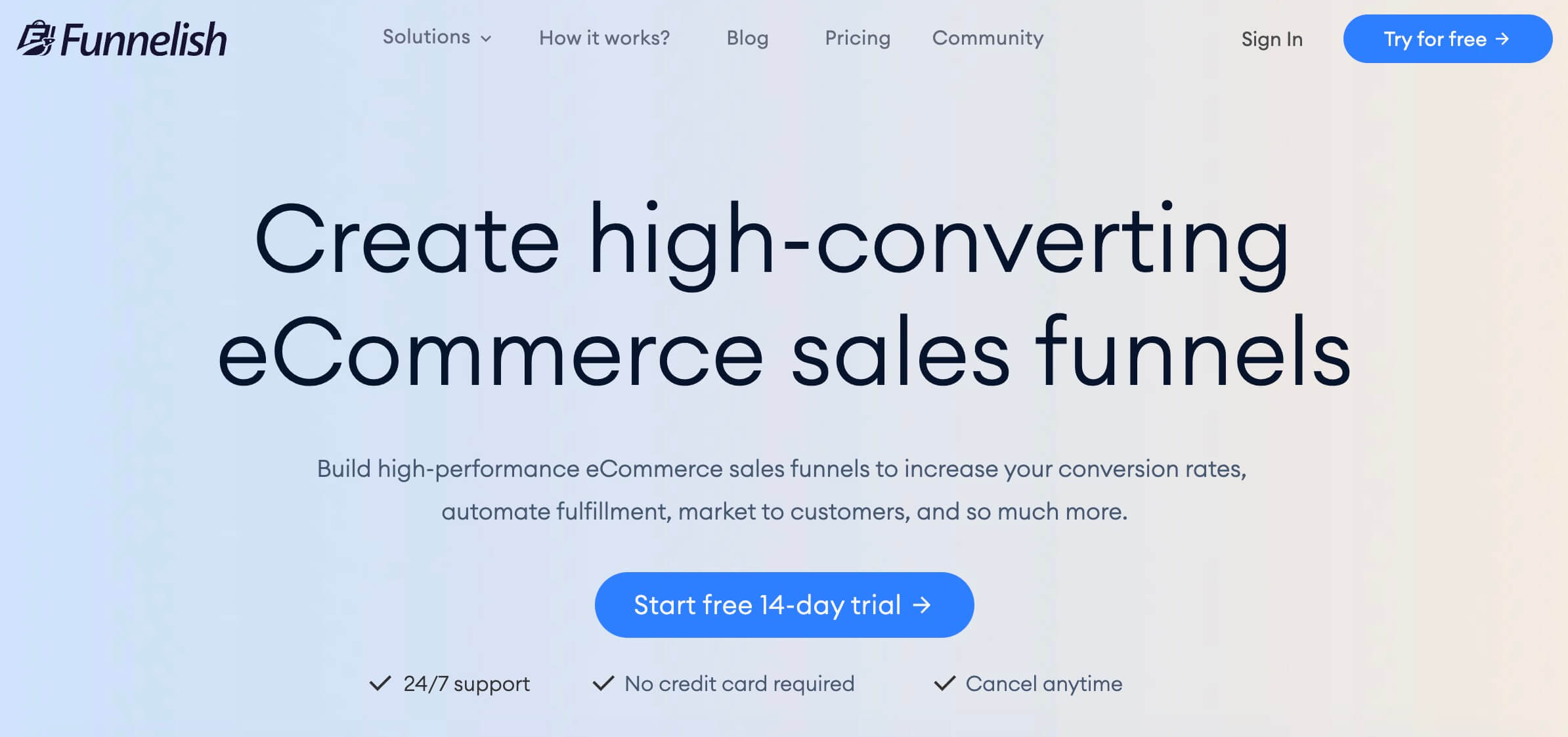 Funnelish Homepage