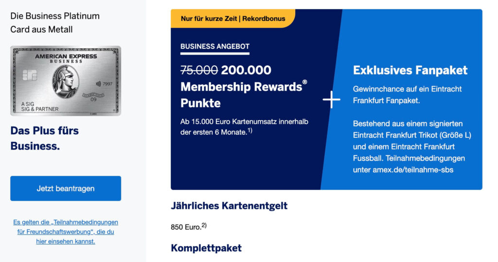 American Express Platinum Business Bonus