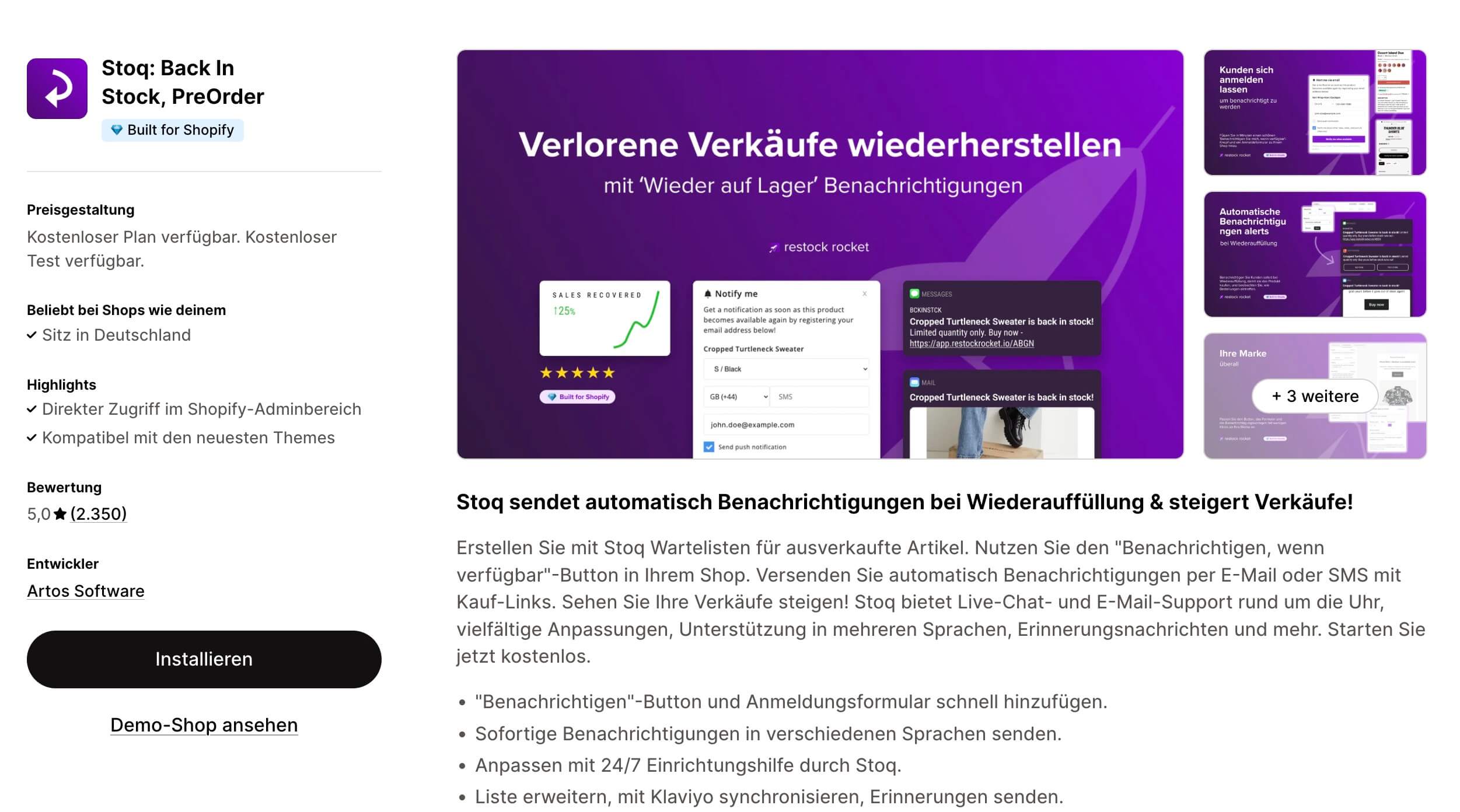 Restock Rocket Shopify App