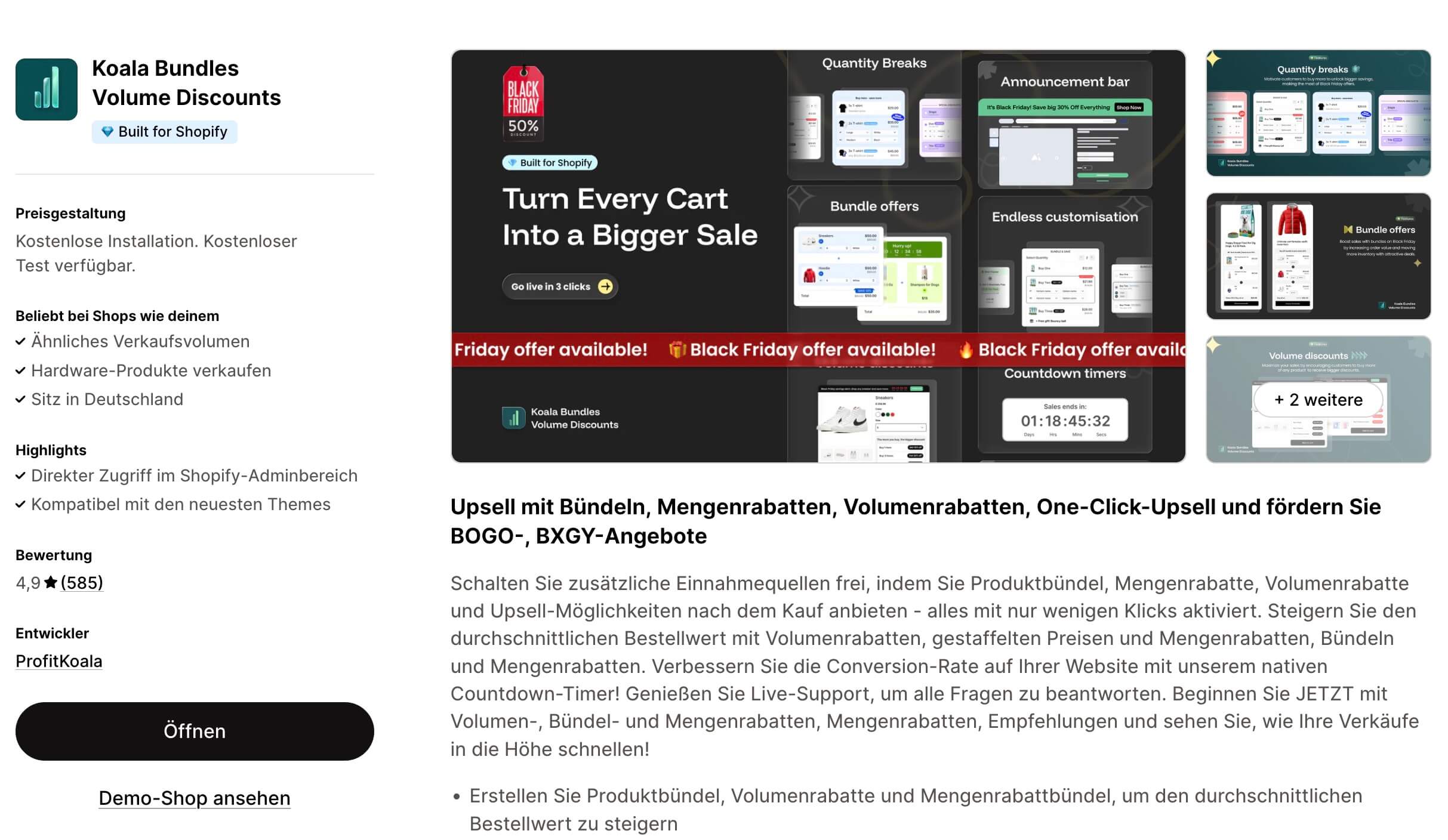 Koala Bundles Volume Discount Shopify App