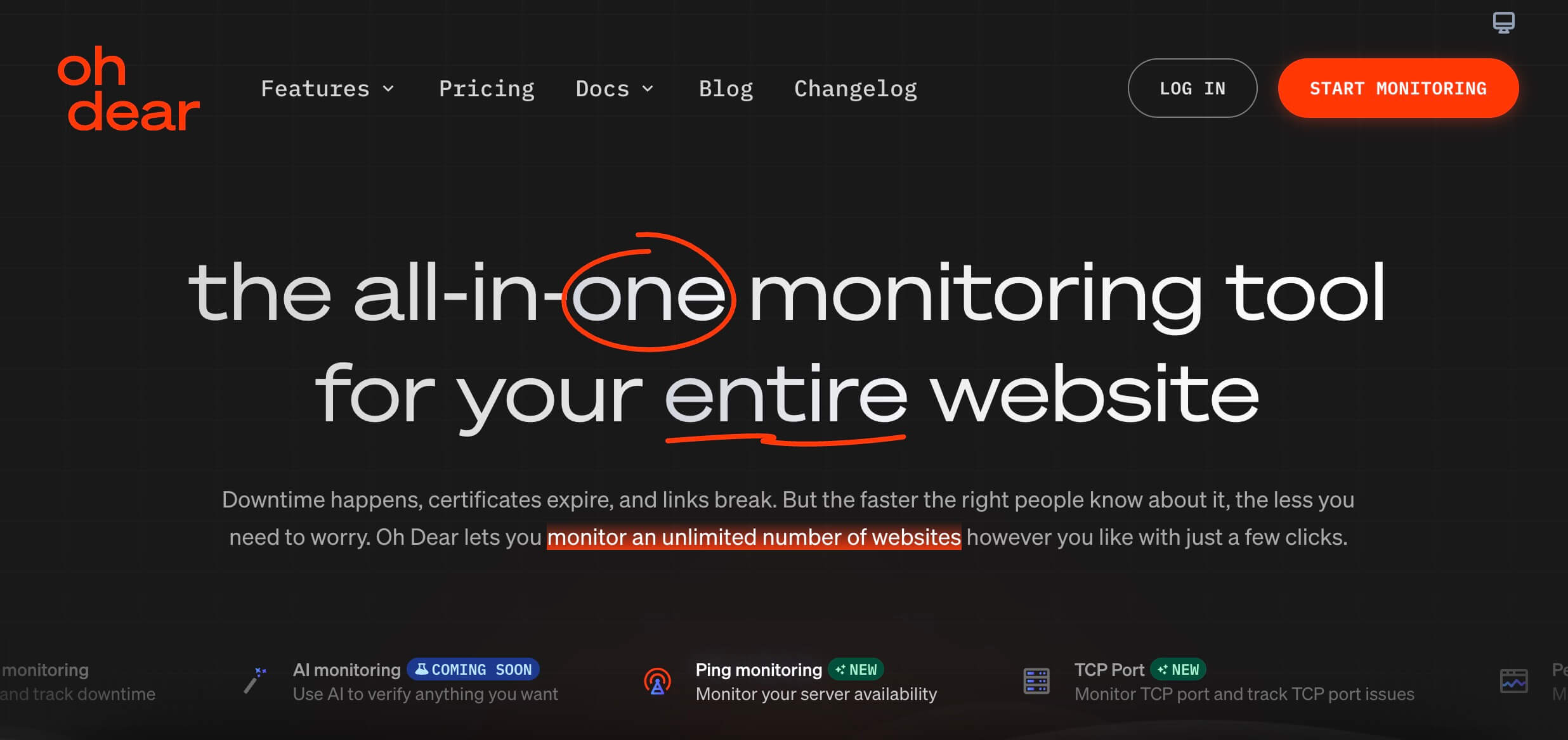 Ohdear Website Monitoring