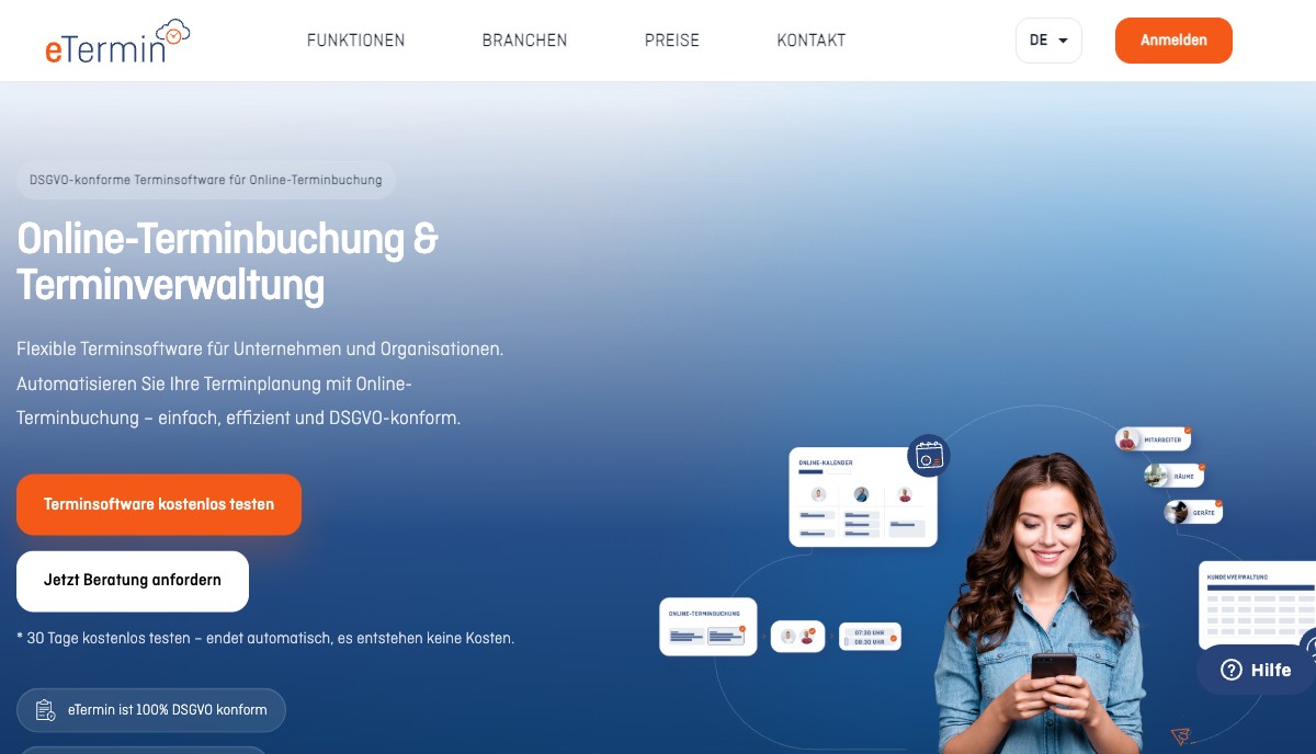 eTermin Startseite – Online-Terminbuchung
