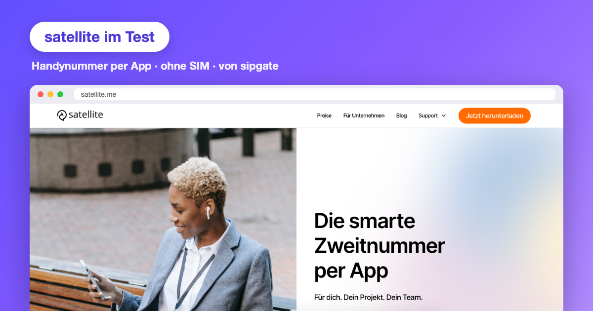 satellite App im Test: Handynummer ohne SIM von sipgate