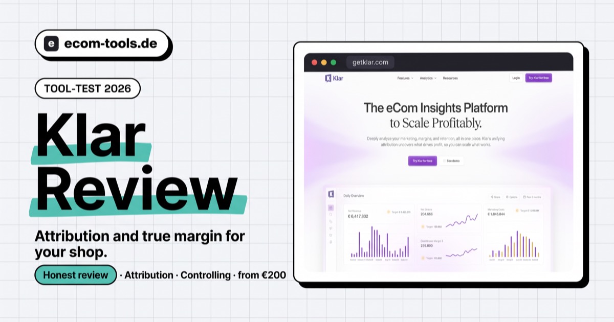 Klar review: analytics and attribution for online shops