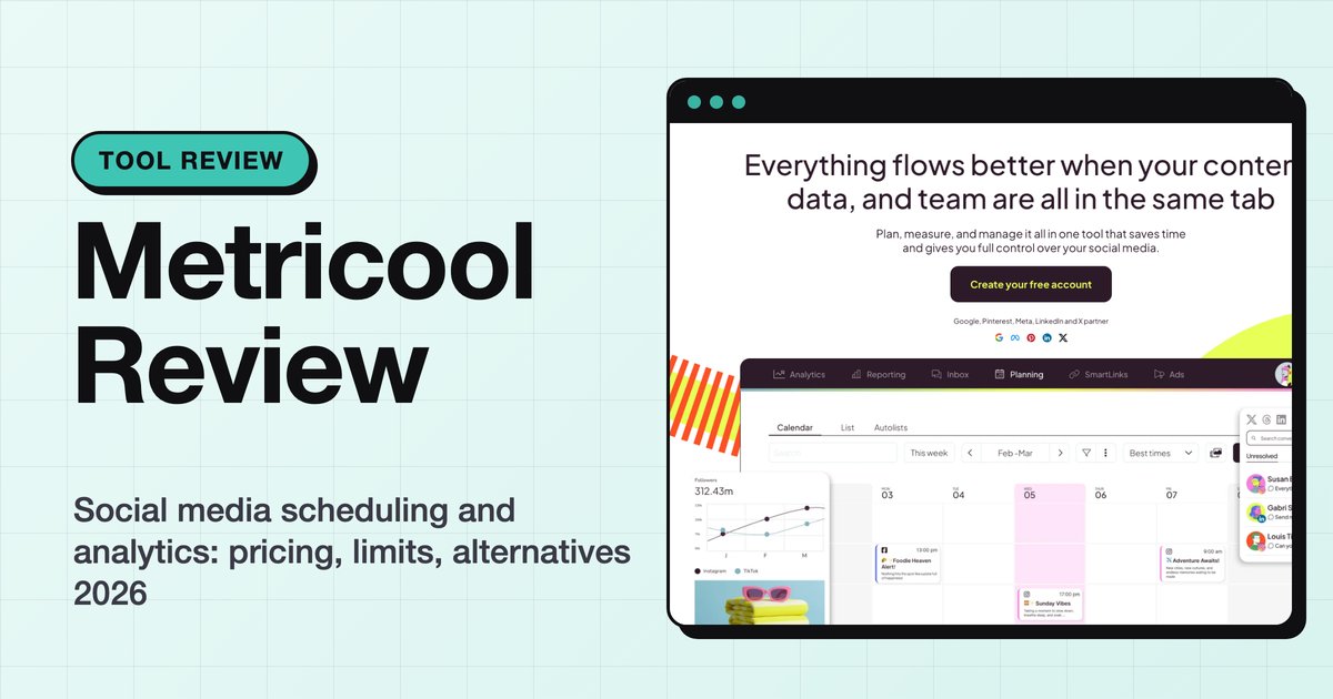 Metricool review: social media scheduling and analytics, pricing and limits 2026