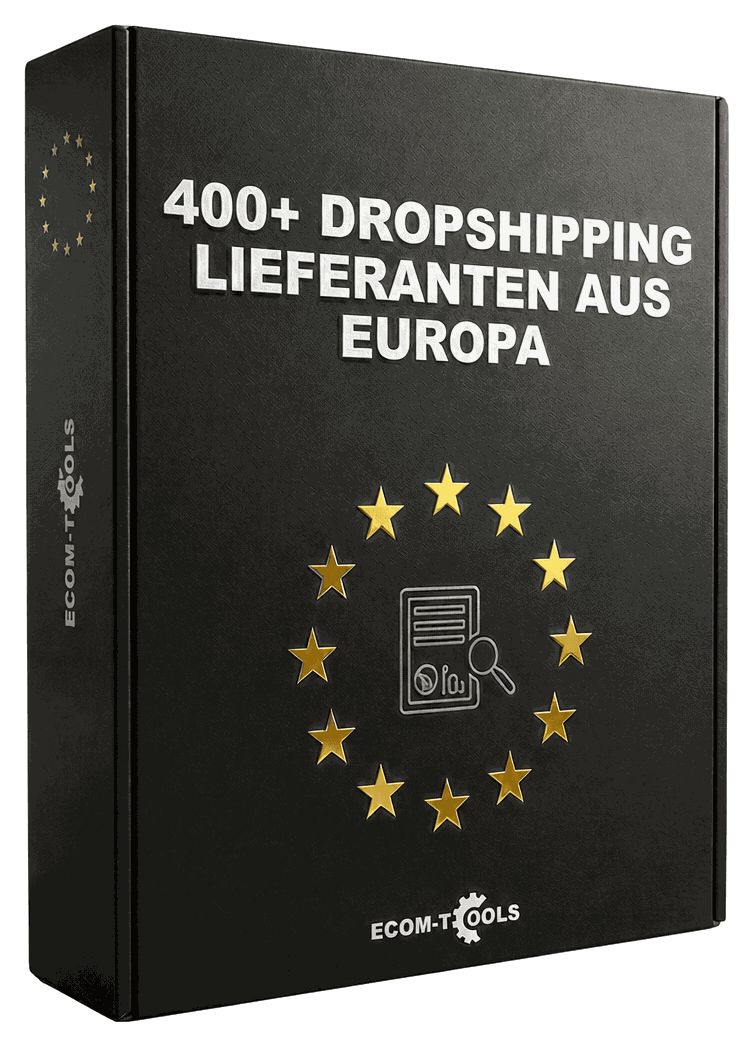 Produktbox der EU-Lieferantenliste von Ecom-Tools: über 400 geprüfte Dropshipping-Lieferanten aus Europa